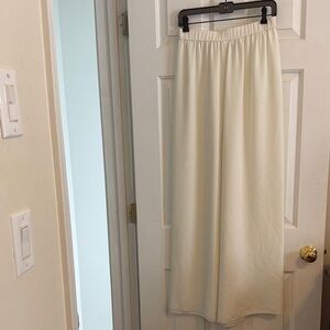 Vintage Saks Fifth Avenue Elegant Cream Wide Leg Pants, sz Medium, Made in USA